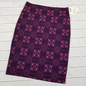 LuLaRoe Cassie XL Pink Purple Pencil Skirt